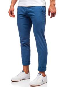 Pantaloni tipo chino da uomo indaco Bolf 1146