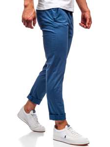 Pantaloni tipo chino da uomo indaco Bolf 1146