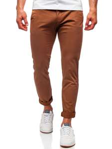 Pantaloni tipo chino da uomo marroni Bolf 1146