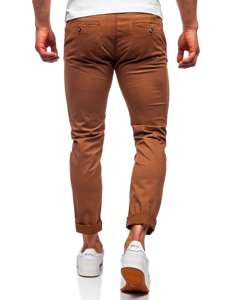 Pantaloni tipo chino da uomo marroni Bolf 1146