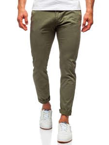 Pantaloni tipo chino da uomo verdi Bolf 1146