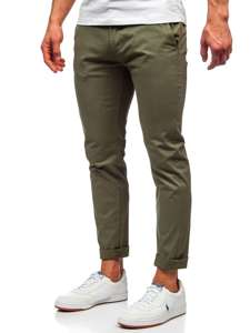 Pantaloni tipo chino da uomo verdi Bolf 1146