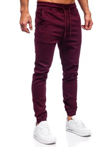 Pantaloni tipo jogger da uomo bordò Bolf 707