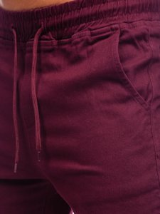 Pantaloni tipo jogger da uomo bordò Bolf 707