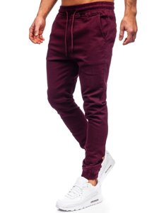 Pantaloni tipo jogger da uomo bordò Bolf 707