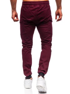 Pantaloni tipo jogger da uomo bordò Bolf B11103