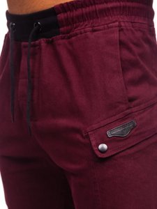 Pantaloni tipo jogger da uomo bordò Bolf B11103