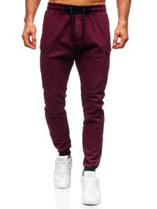 Pantaloni tipo jogger da uomo bordò Bolf B11103