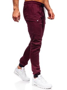 Pantaloni tipo jogger da uomo bordò Bolf B11103