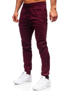 Pantaloni tipo jogger da uomo bordò Bolf B11119