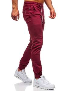 Pantaloni tipo jogger da uomo bordò Bolf CT8808