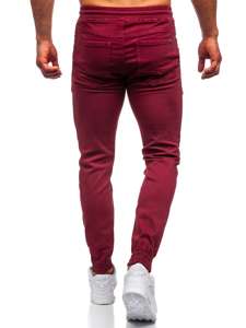 Pantaloni tipo jogger da uomo bordò Bolf CT8808