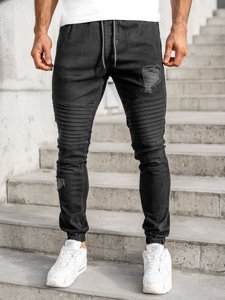 Pantaloni tipo jogger da uomo neri Bolf 0829