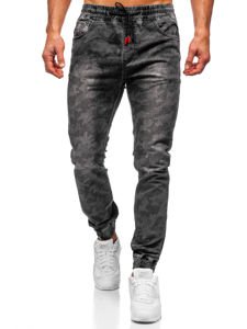 Pantaloni tipo jogger mimetici da uomo neri Bolf RB9486DT