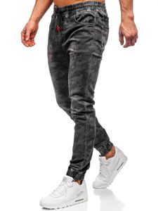 Pantaloni tipo jogger mimetici da uomo neri Bolf RB9486DT