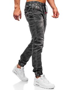 Pantaloni tipo jogger mimetici da uomo neri Bolf RB9486DT