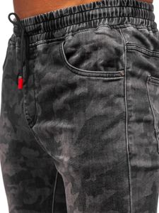 Pantaloni tipo jogger mimetici da uomo neri Bolf RB9486DT