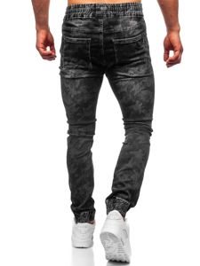 Pantaloni tipo jogger mimetici da uomo neri Bolf RB9489DT