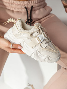 Scarpe sneakers da donna beige Bolf LL616