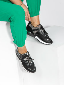 Scarpe sneakers da donna nere Bolf AD739