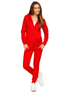 Set di tuta in due pezzi da donna rosso Bolf 0003