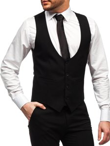 Set gilet e pantaloni da uomo nero Bolf 0014