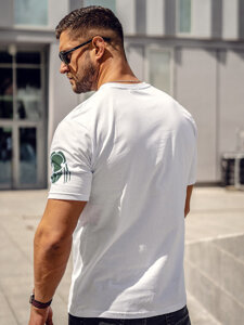 T-shirt con applicazioni da uomo bianco Bolf 192379A