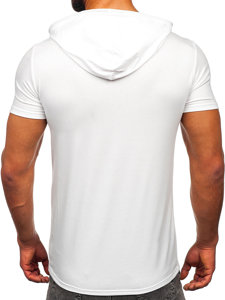 T-shirt con cappuccio senza stampa da uomo bianca Bolf 8T957