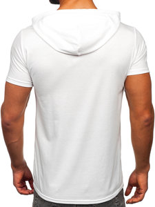 T-shirt con stampa con cappuccio da uomo bianca Bolf 8T971