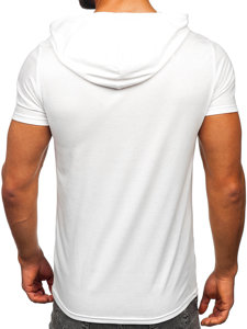 T-shirt con stampa con cappuccio da uomo bianca Bolf 8T979