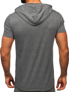 T-shirt con stampa con cappuccio da uomo grafite Bolf 8T978