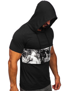 T-shirt con stampa con cappuccio da uomo nera Bolf 8T971