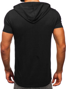 T-shirt con stampa con cappuccio da uomo nera Bolf 8T971