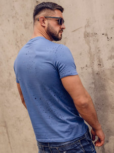 T-shirt con stampa da uomo azzurra Bolf 8T232