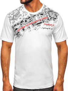 T-shirt con stampa da uomo bianca Bolf 14234