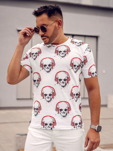 T-shirt con stampa da uomo bianca Bolf 14919A