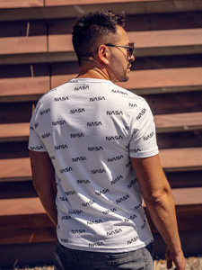 T-shirt con stampa da uomo bianca Bolf 14950A