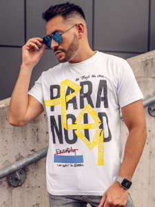 T-shirt con stampa da uomo bianca Bolf 2309A-1