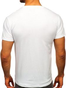 T-shirt con stampa da uomo bianca Bolf KS2107