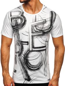 T-shirt con stampa da uomo bianca Bolf KS2525T