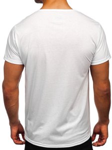 T-shirt con stampa da uomo bianca Bolf KS2552