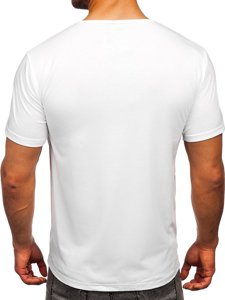 T-shirt con stampa da uomo bianca Bolf KS2631