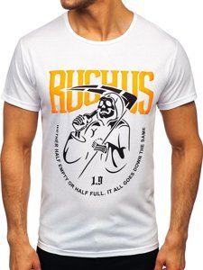 T-shirt con stampa da uomo bianca Bolf KS2633