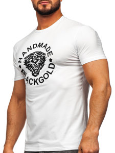 T-shirt con stampa da uomo bianca Bolf MT3019