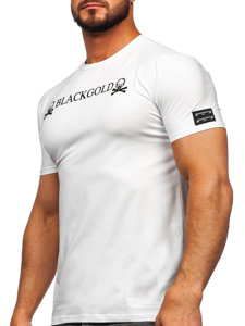 T-shirt con stampa da uomo bianca Bolf MT3050