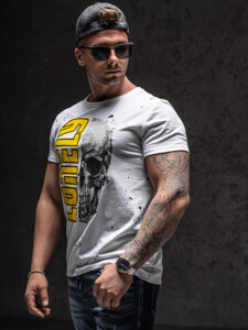 T-shirt con stampa da uomo bianca Bolf Y70001