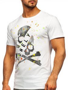 T-shirt con stampa da uomo bianca Bolf Y70008