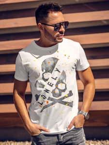 T-shirt con stampa da uomo bianca Bolf Y70008A