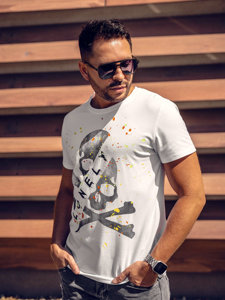 T-shirt con stampa da uomo bianca Bolf Y70008A