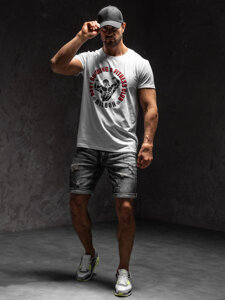 T-shirt con stampa da uomo bianca Bolf Y70015